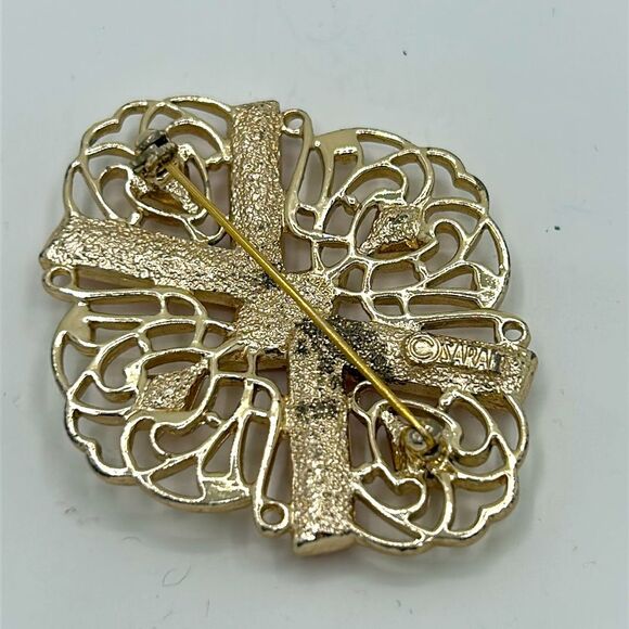 Vintage 1973 Sara Coventry "Tangerine" Brooch - Picture 2 of 3